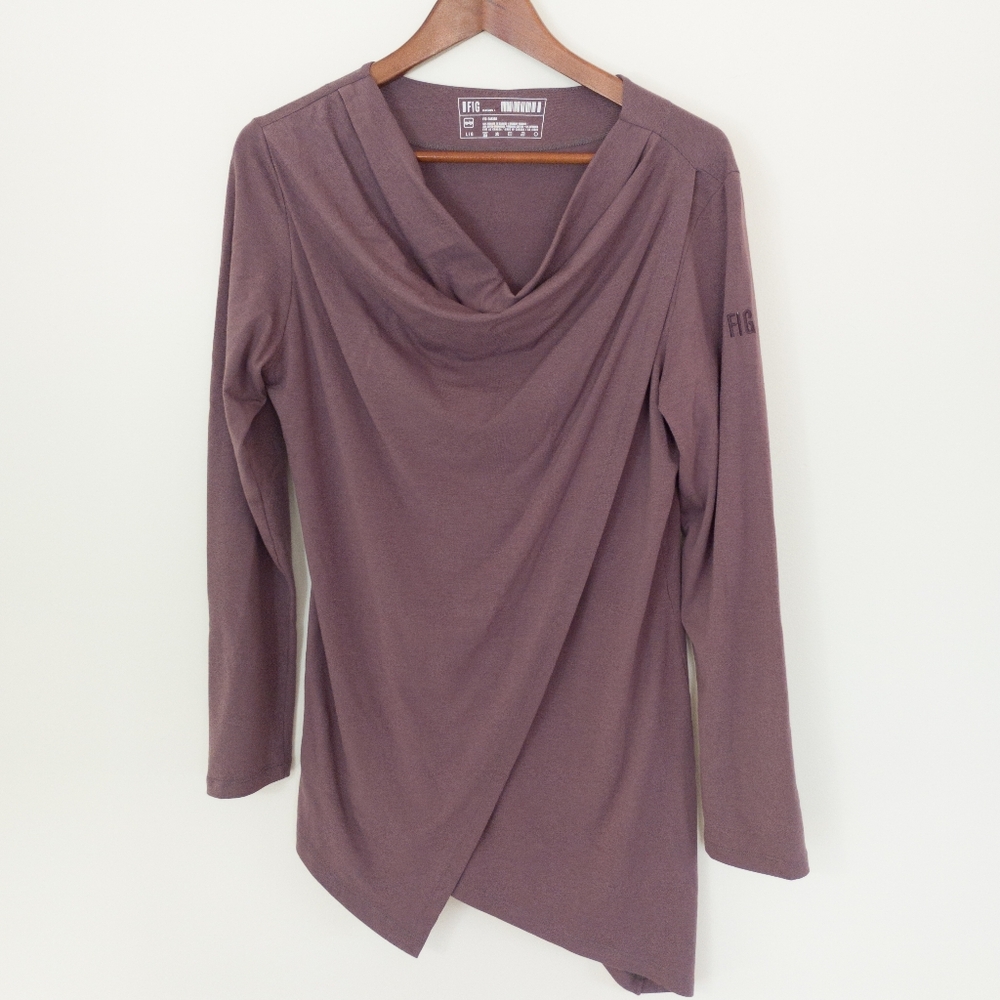 Fig Safari Cowl Neck Asymmetric Top Size Large